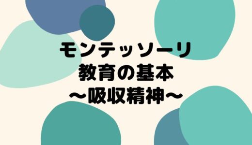 【モンテッソーリ教育の基本理念】吸収精神とは？